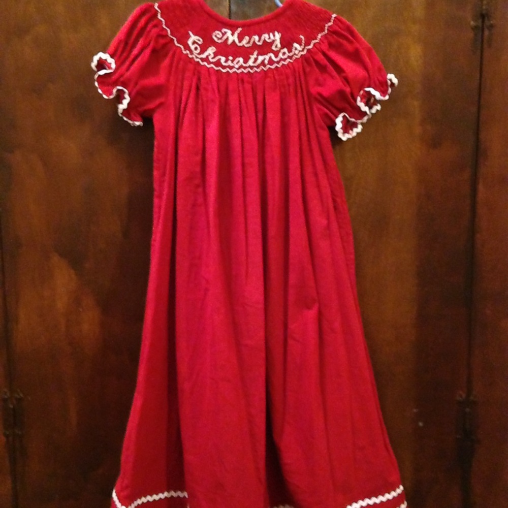 NWT Stunning Hand-Smocked "Merry Christmas" dress!